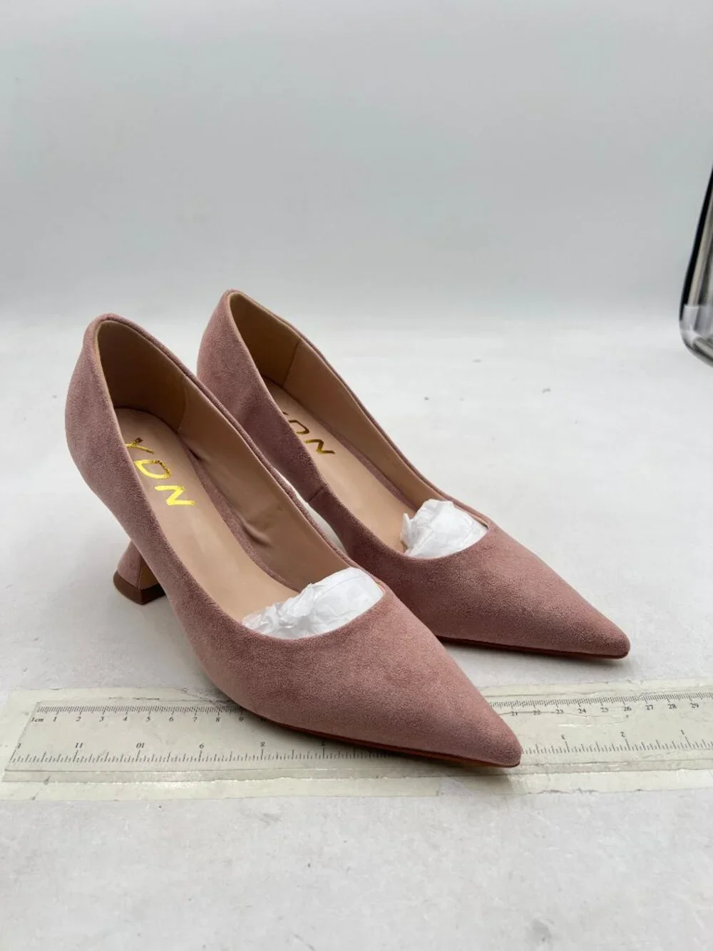 YDN Light Pink Pointed Toe Slip on Pumps Special High Heel Shoe for Party Lady